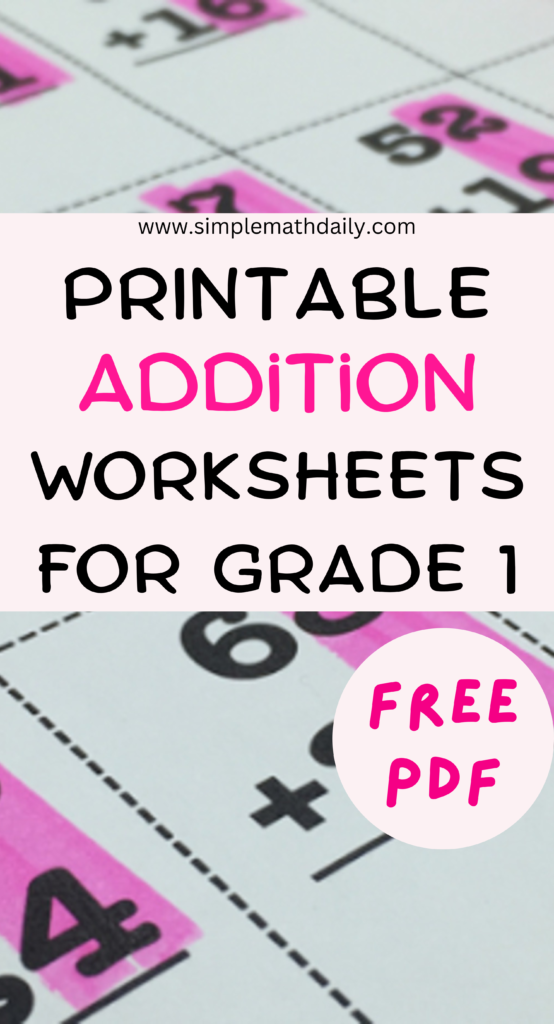 Printable Addition Worksheets for Grade 1