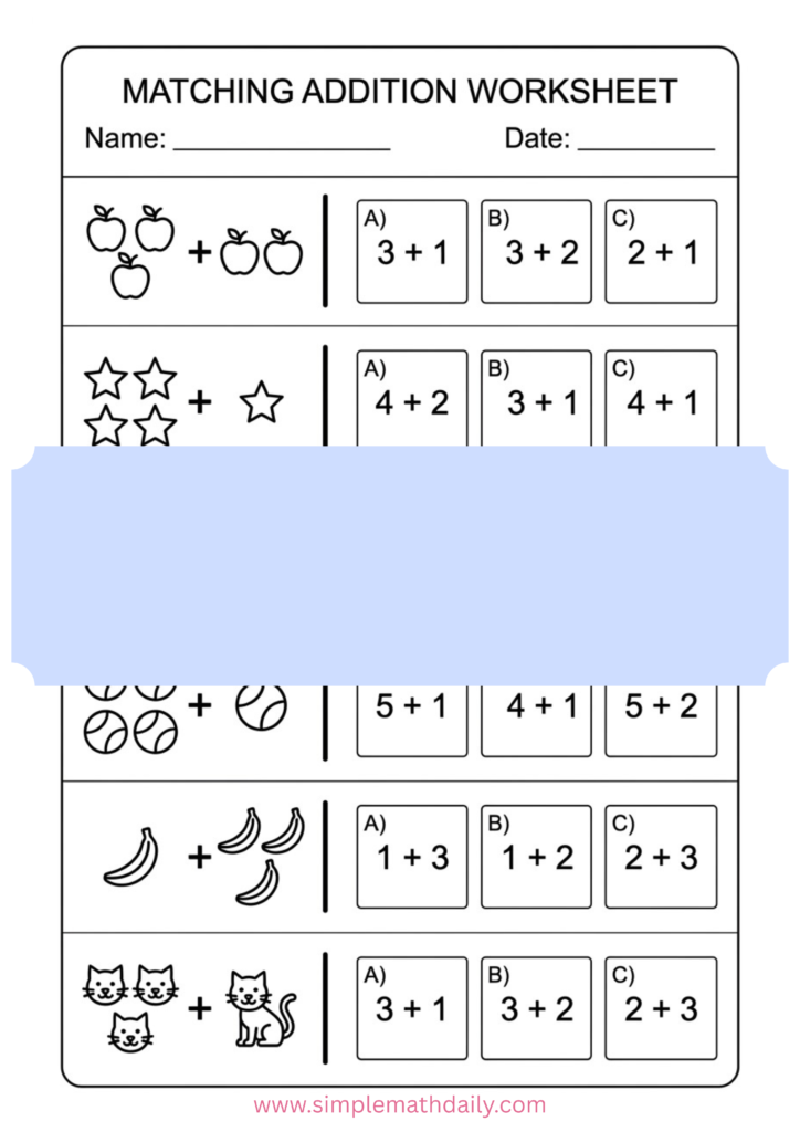 free addition within 10 worksheets