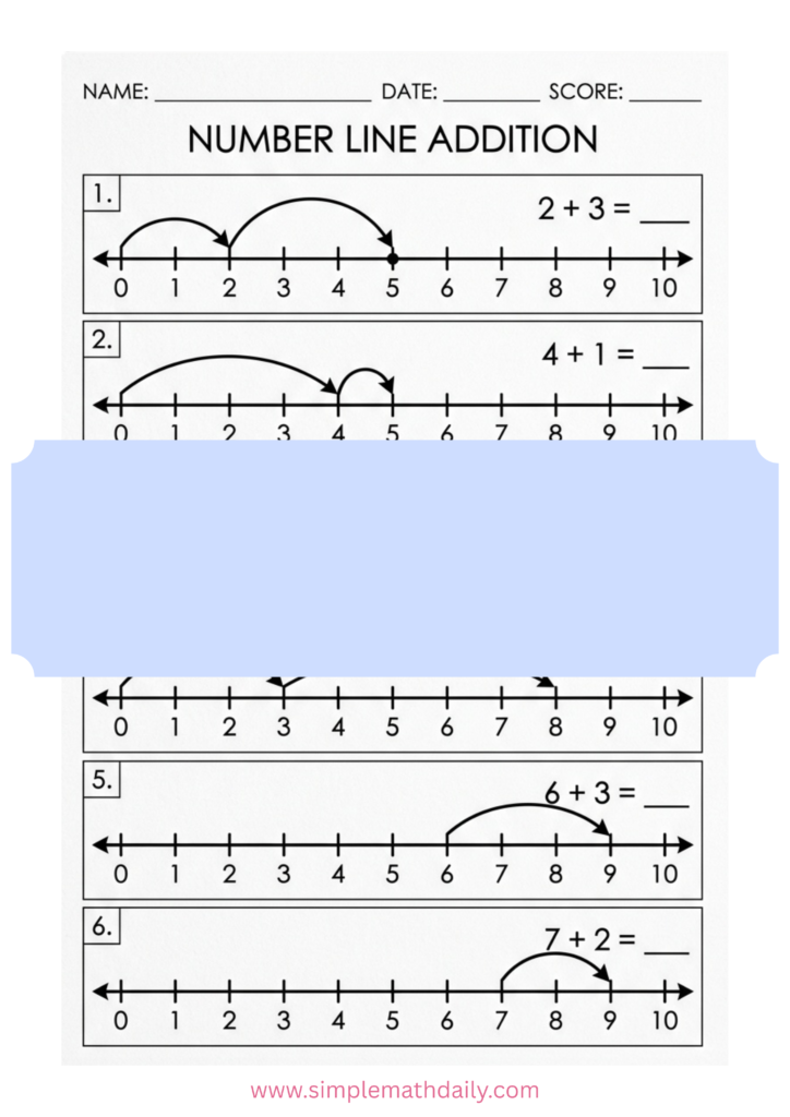 free addition within 10 worksheets