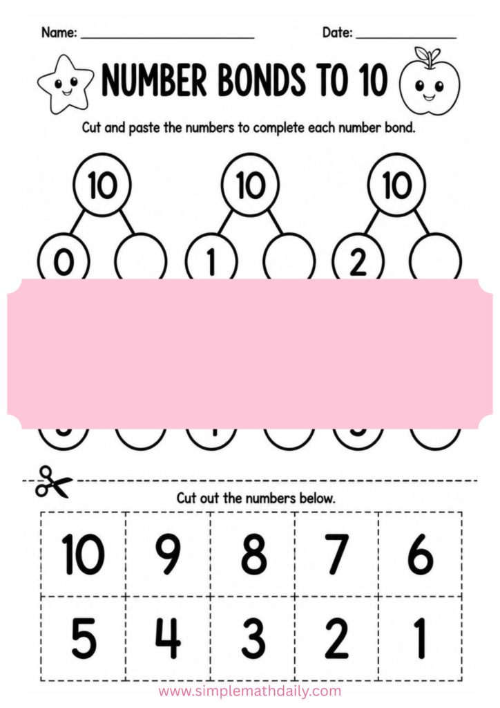 Number Bonds to 10 Worksheets