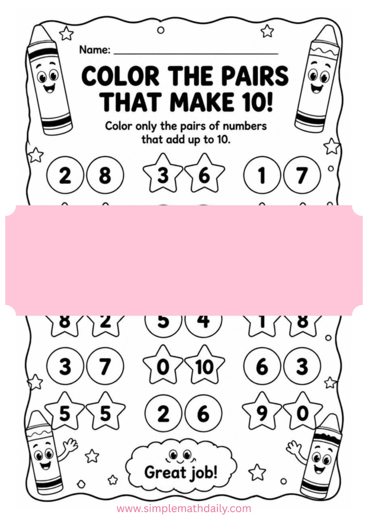 Number Bonds to 10 Worksheets