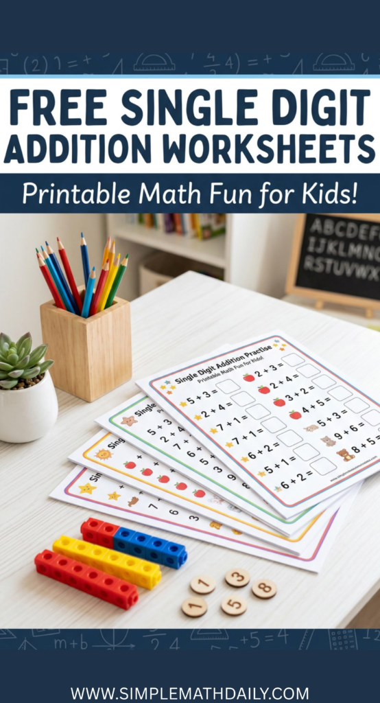 single digit addition worksheets