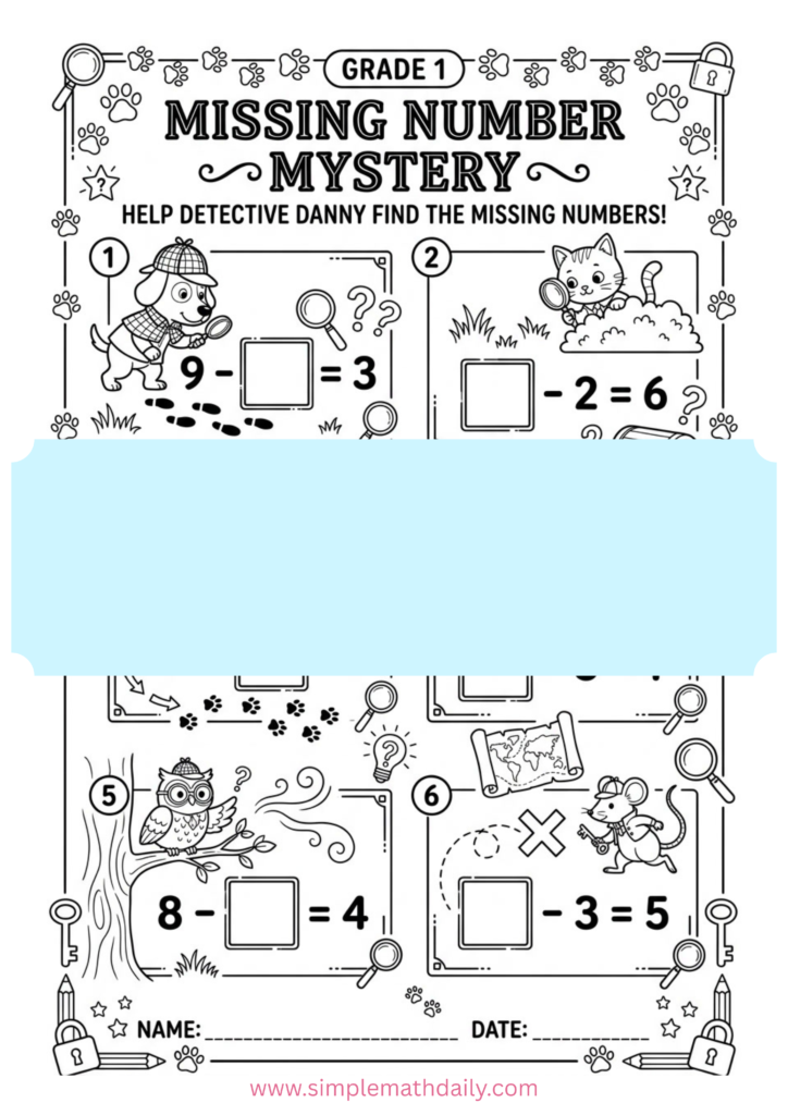 Subtraction within 10 worksheets