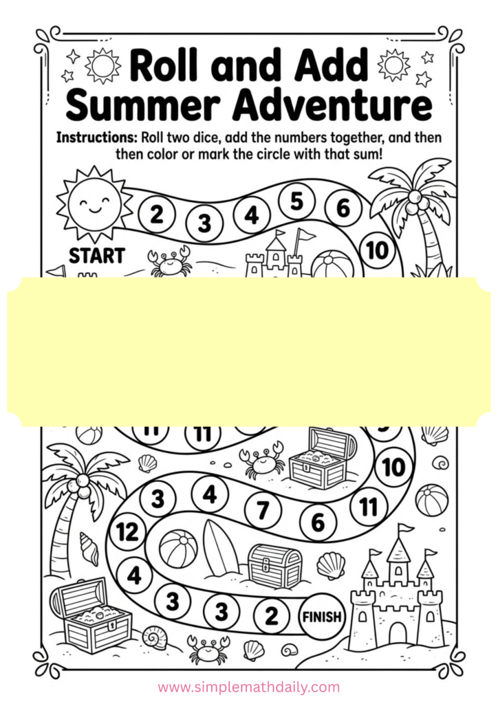 Summer Addition Worksheets for Grade 1
