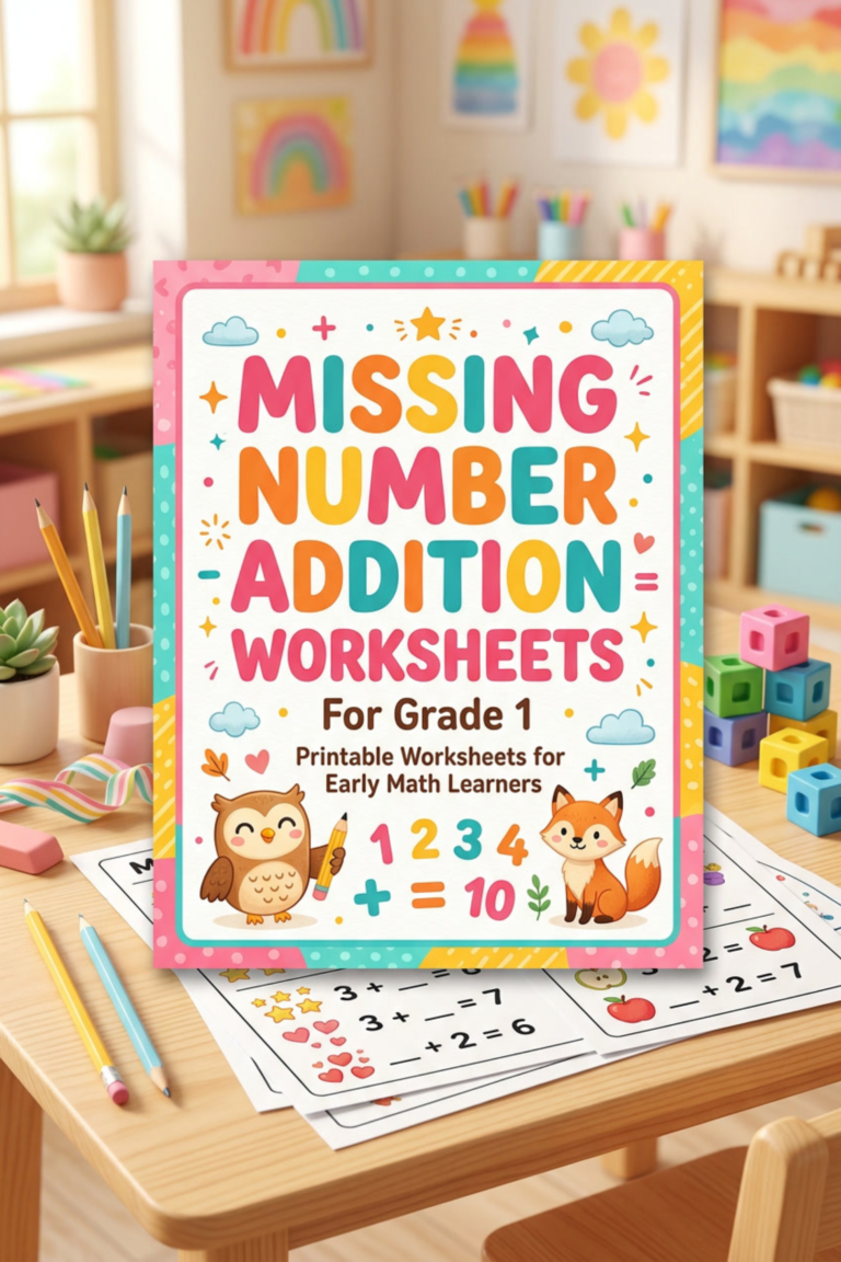 free missing number addition worksheets