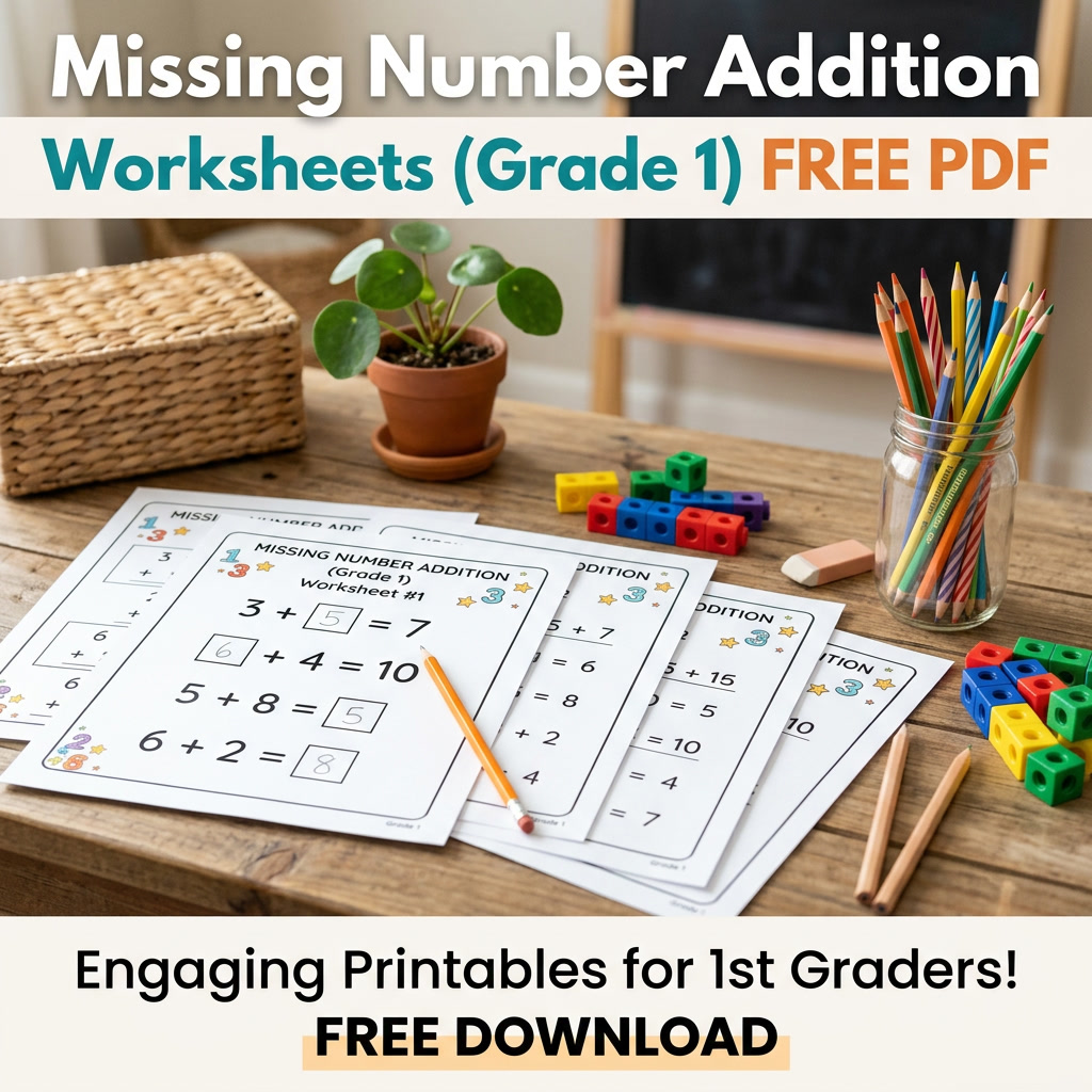 free missing number addition worksheets