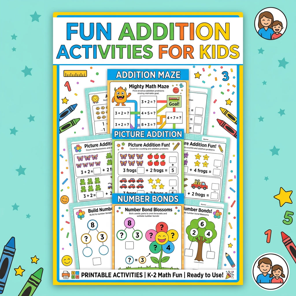 free addition worksheets grade 1