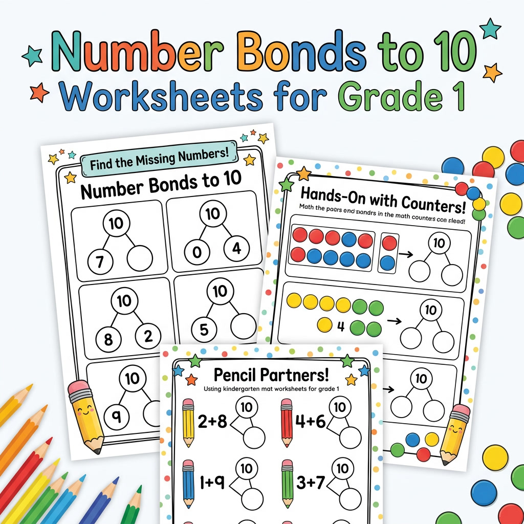 Number Bonds to 10 Worksheets