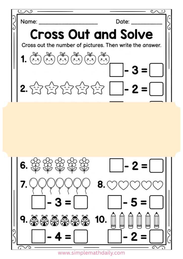 Free single digit subtraction worksheets